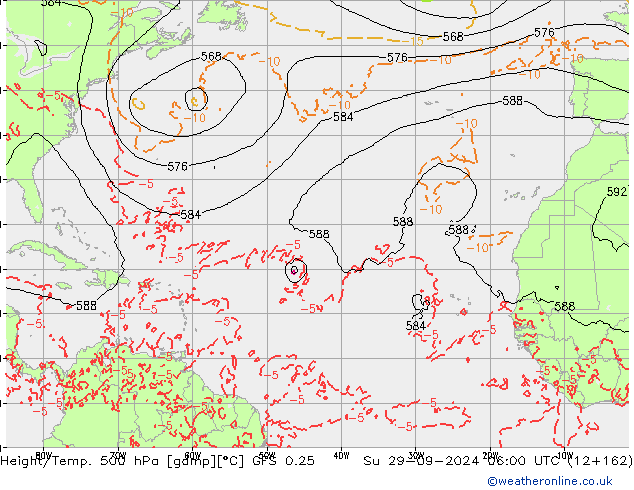 Z500/Rain (+SLP)/Z850 GFS 0.25 Su 29.09.2024 06 UTC