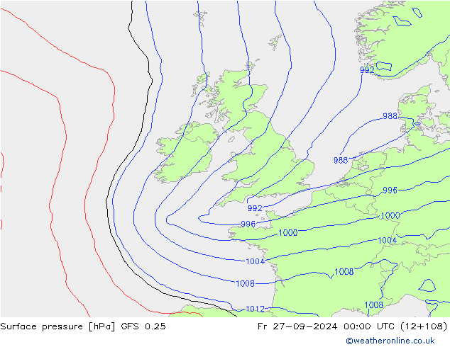 GFS 0.25: Sex 27.09.2024 00 UTC