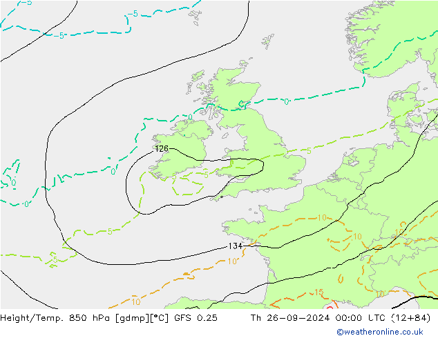 Z500/Rain (+SLP)/Z850 GFS 0.25 Th 26.09.2024 00 UTC