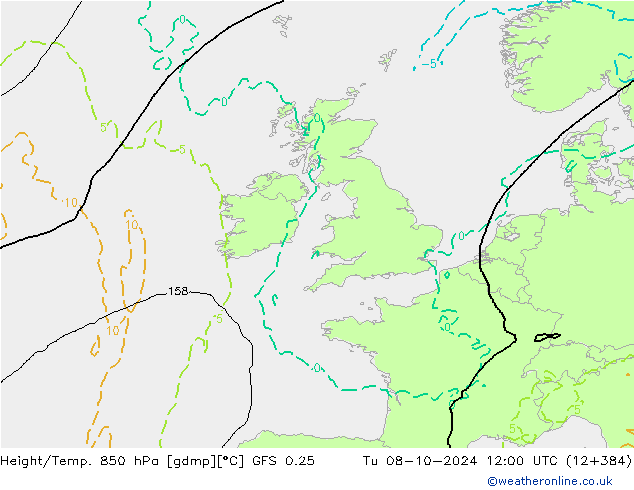 Z500/Rain (+SLP)/Z850 GFS 0.25 mar 08.10.2024 12 UTC