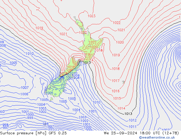 GFS 0.25: Mi 25.09.2024 18 UTC