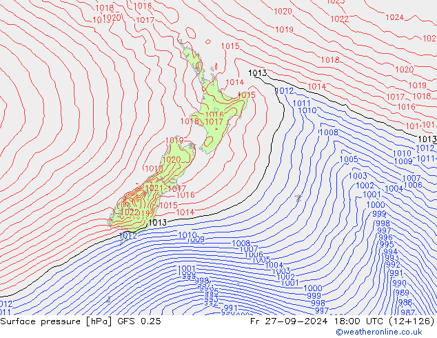 GFS 0.25: Fr 27.09.2024 18 UTC