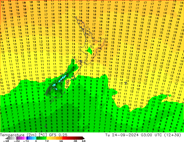 Temperatura (2m) GFS 0.25 mar 24.09.2024 03 UTC