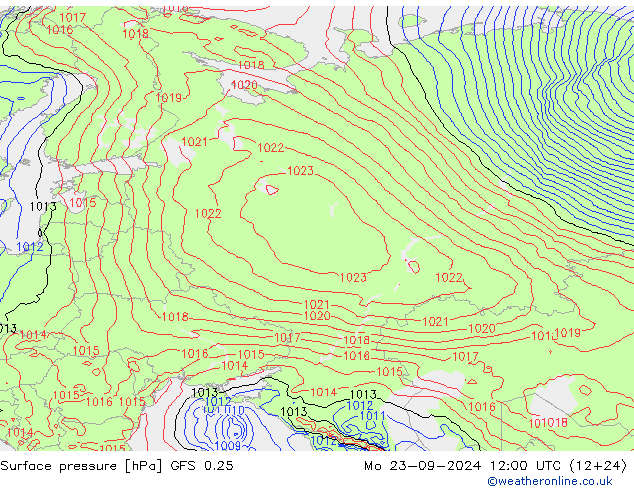 GFS 0.25: Mo 23.09.2024 12 UTC