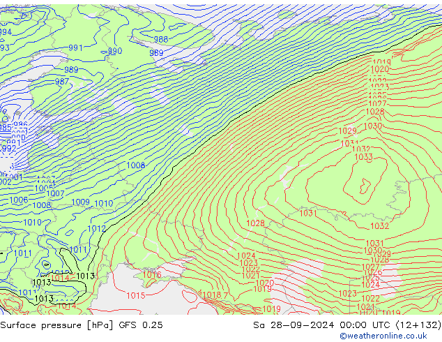 GFS 0.25: za 28.09.2024 00 UTC