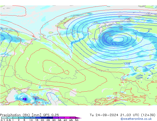 Z500/Rain (+SLP)/Z850 GFS 0.25 Tu 24.09.2024 03 UTC