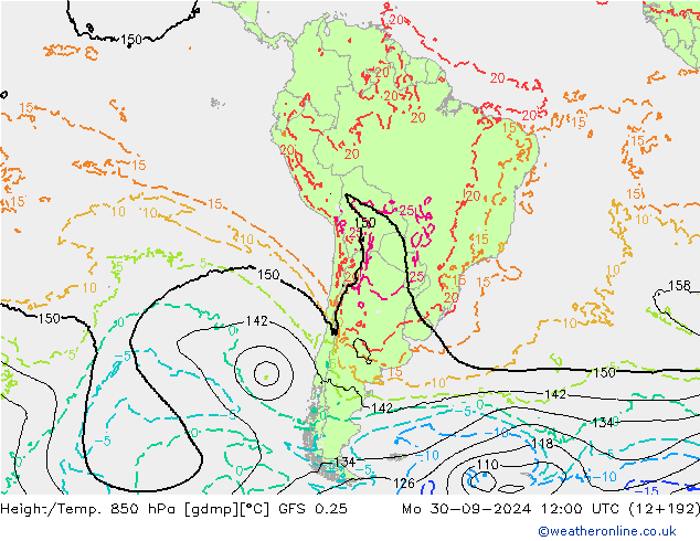 Z500/Rain (+SLP)/Z850 GFS 0.25 Seg 30.09.2024 12 UTC