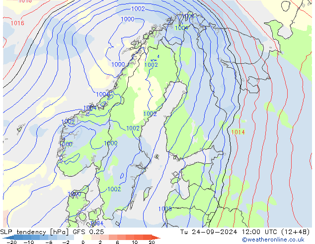 Y. Basıncı eğilimi GFS 0.25 Sa 24.09.2024 12 UTC