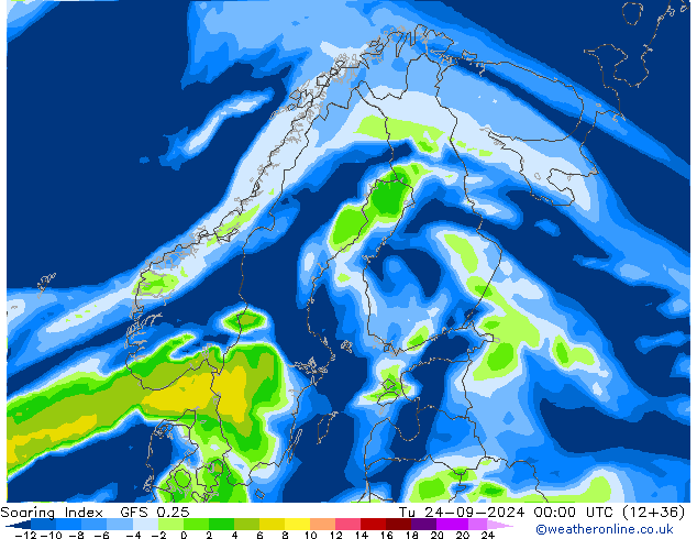 Soaring Index GFS 0.25 Tu 24.09.2024 00 UTC