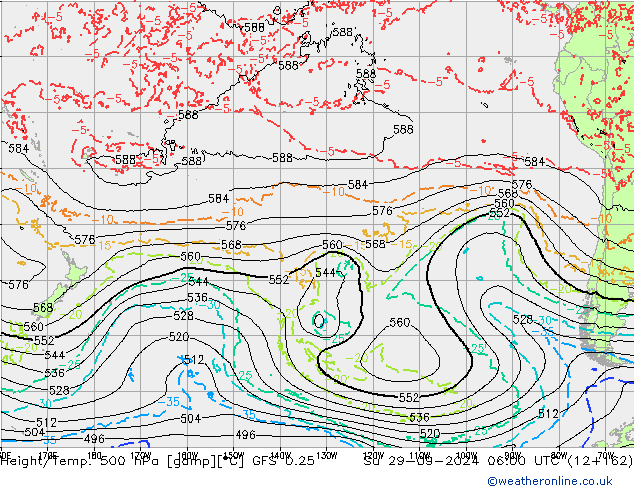 Z500/Rain (+SLP)/Z850 GFS 0.25 Su 29.09.2024 06 UTC