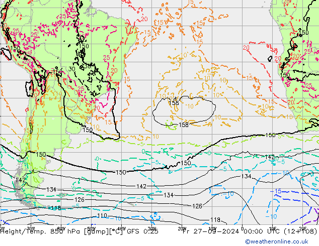 Z500/Rain (+SLP)/Z850 GFS 0.25 Fr 27.09.2024 00 UTC