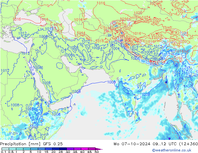 Precipitation GFS 0.25 Mo 07.10.2024 12 UTC