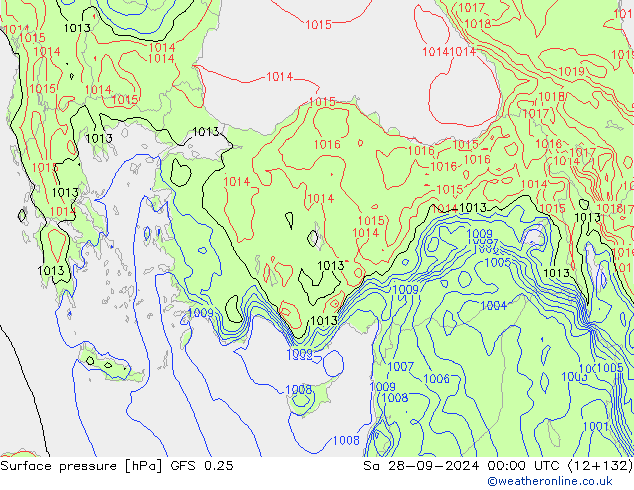 GFS 0.25: so. 28.09.2024 00 UTC