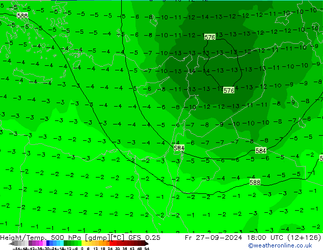 Z500/Regen(+SLP)/Z850 GFS 0.25 vr 27.09.2024 18 UTC