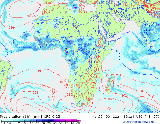 Z500/Rain (+SLP)/Z850 GFS 0.25 Mo 23.09.2024 21 UTC