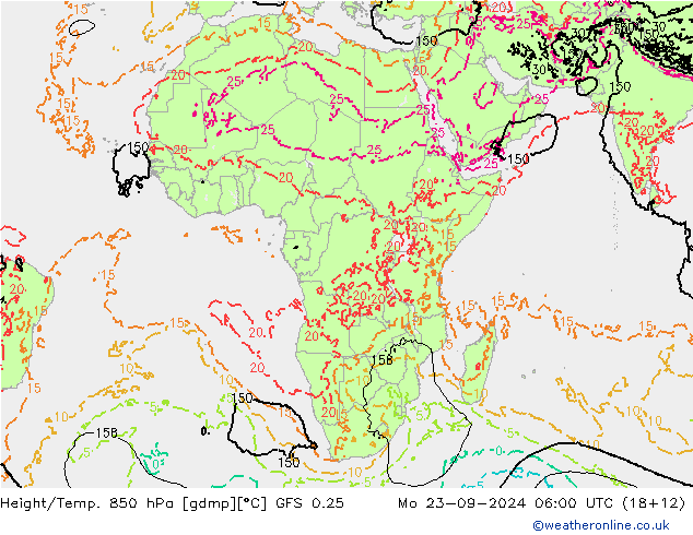 Z500/Rain (+SLP)/Z850 GFS 0.25 Mo 23.09.2024 06 UTC