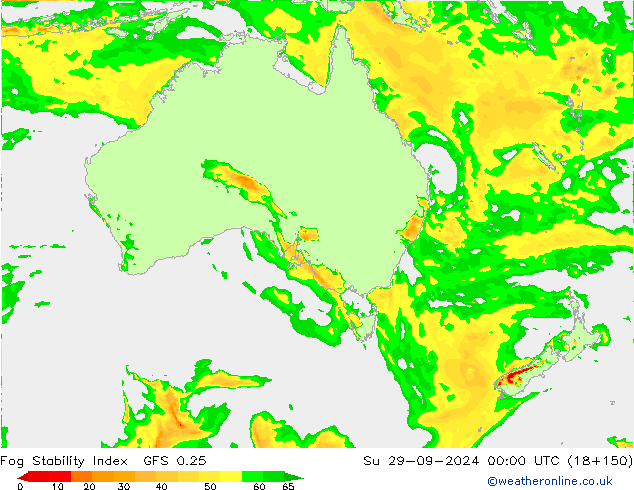 Fog Stability Index GFS 0.25 dom 29.09.2024 00 UTC