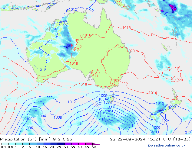 Z500/Rain (+SLP)/Z850 GFS 0.25  22.09.2024 21 UTC