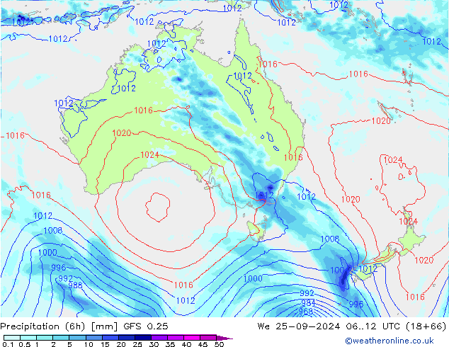 Z500/Regen(+SLP)/Z850 GFS 0.25 wo 25.09.2024 12 UTC