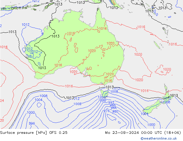 GFS 0.25: Seg 23.09.2024 00 UTC