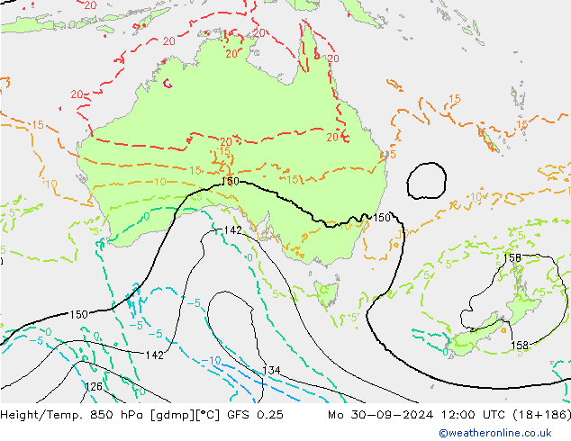 Z500/Rain (+SLP)/Z850 GFS 0.25 pon. 30.09.2024 12 UTC