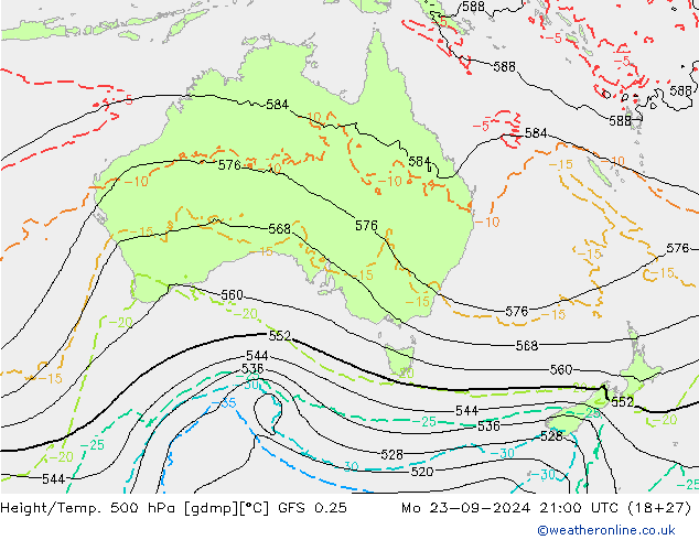 Z500/Rain (+SLP)/Z850 GFS 0.25 Seg 23.09.2024 21 UTC