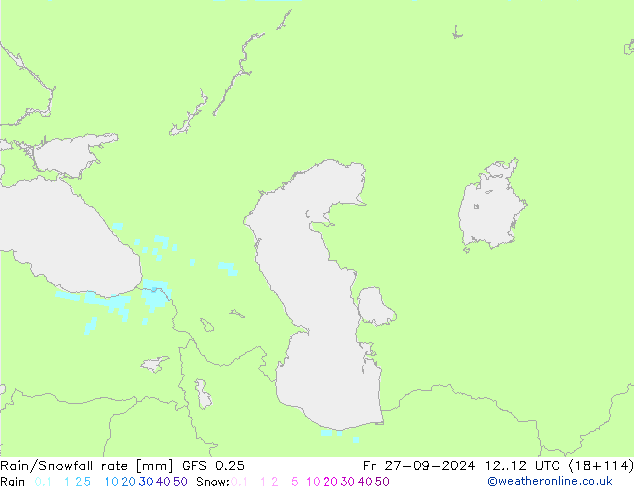 Rain/Snowfall rate GFS 0.25 Sex 27.09.2024 12 UTC