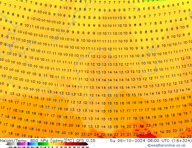 GFS 0.25: zo 06.10.2024 06 UTC