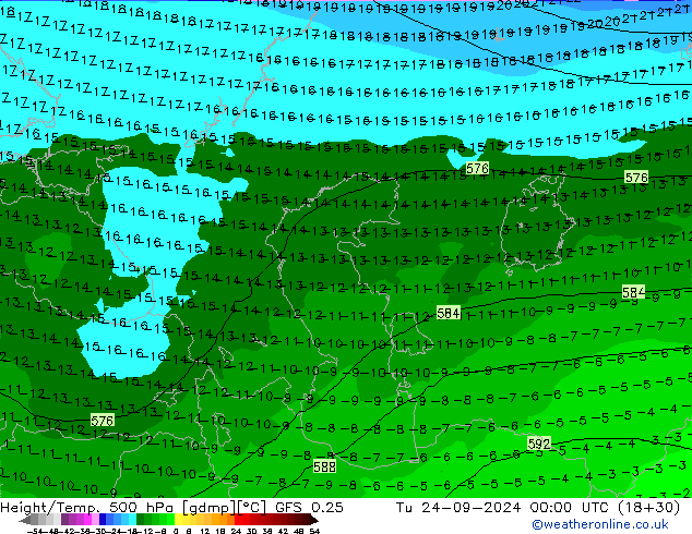 Z500/Rain (+SLP)/Z850 GFS 0.25 Tu 24.09.2024 00 UTC