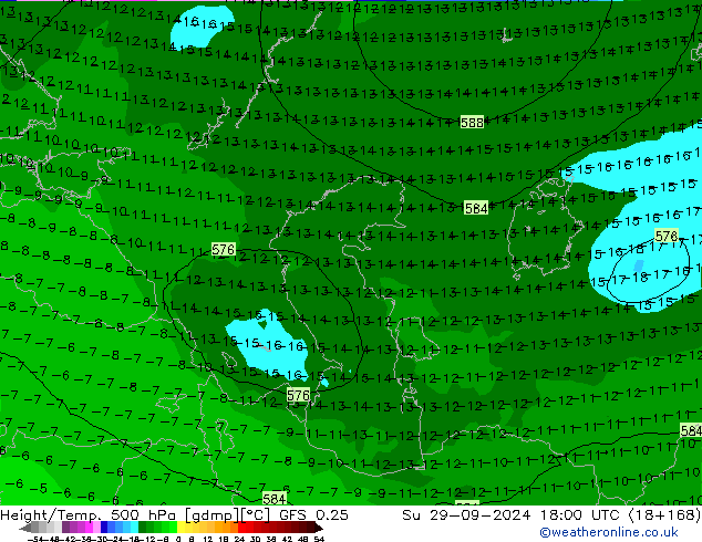 Z500/Rain (+SLP)/Z850 GFS 0.25 Вс 29.09.2024 18 UTC