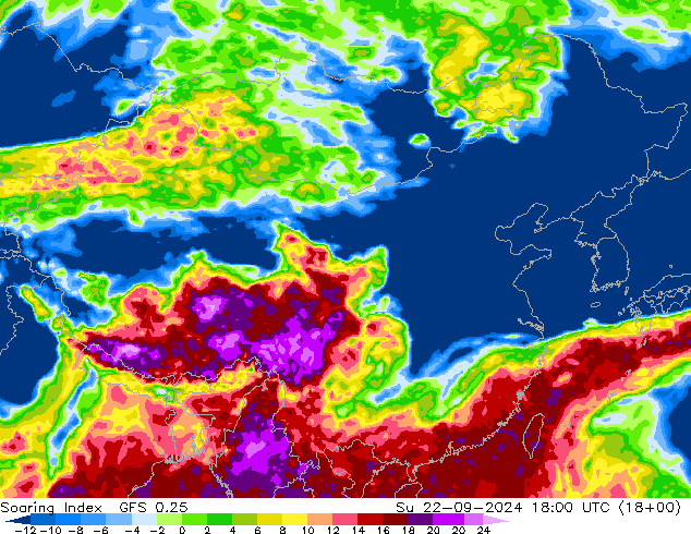 Soaring Index GFS 0.25 zo 22.09.2024 18 UTC