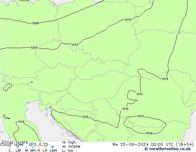 Cloud layer GFS 0.25  25.09.2024 00 UTC