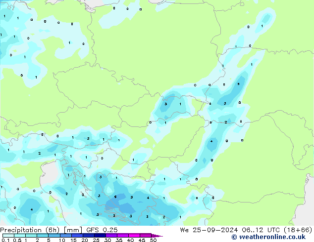 Z500/Rain (+SLP)/Z850 GFS 0.25 mié 25.09.2024 12 UTC