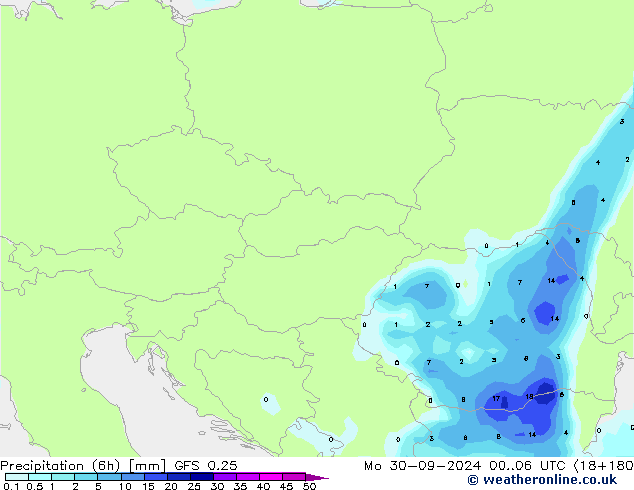 Z500/Rain (+SLP)/Z850 GFS 0.25 Mo 30.09.2024 06 UTC