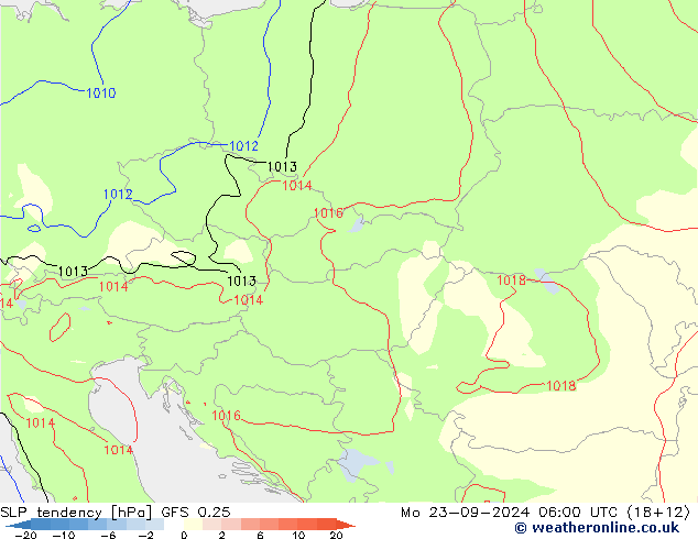 Y. Basıncı eğilimi GFS 0.25 Pzt 23.09.2024 06 UTC