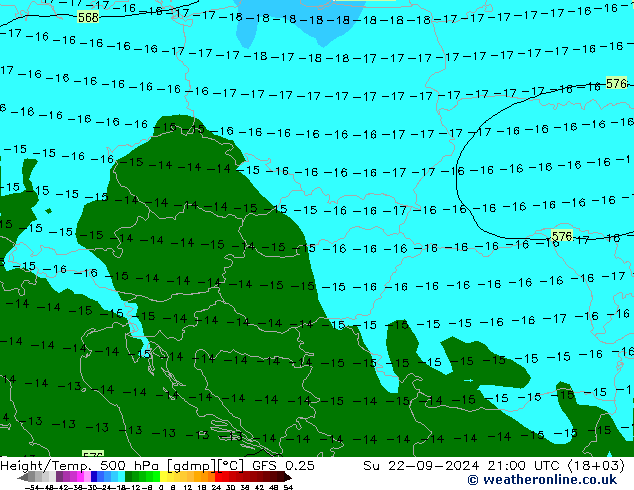 Z500/Rain (+SLP)/Z850 GFS 0.25 nie. 22.09.2024 21 UTC