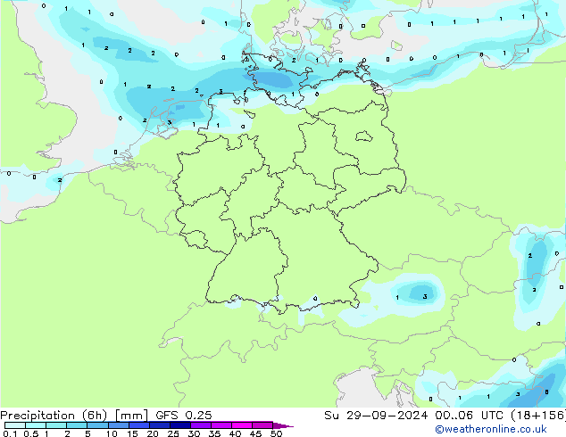 opad (6h) GFS 0.25 nie. 29.09.2024 06 UTC