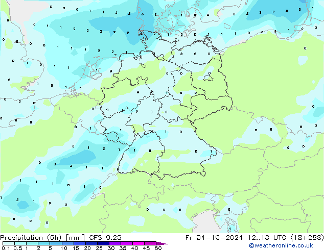 Z500/Rain (+SLP)/Z850 GFS 0.25 Fr 04.10.2024 18 UTC