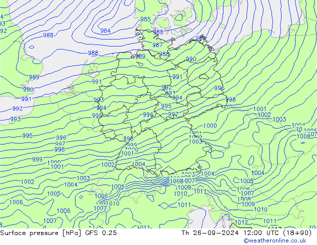 GFS 0.25: Do 26.09.2024 12 UTC