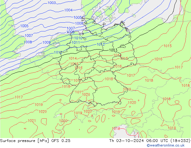 GFS 0.25: Qui 03.10.2024 06 UTC