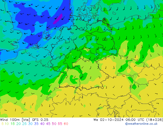  100m GFS 0.25  02.10.2024 06 UTC