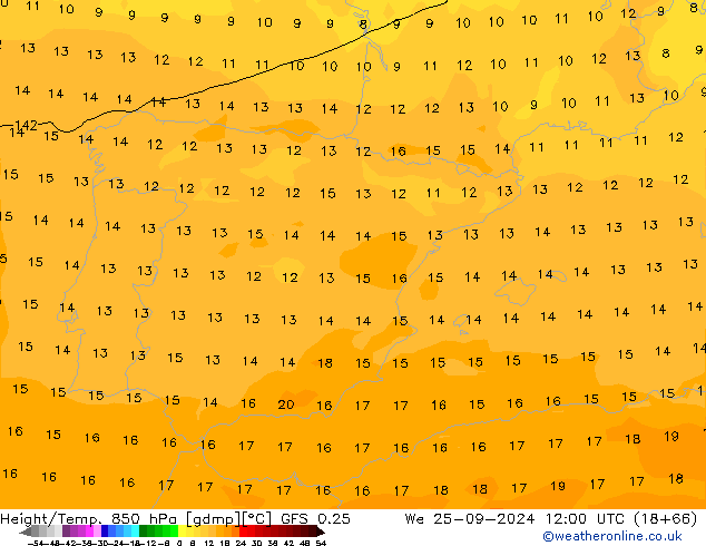 Z500/Rain (+SLP)/Z850 GFS 0.25 mer 25.09.2024 12 UTC