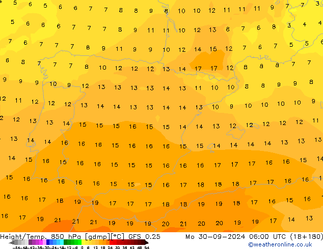 Z500/Yağmur (+YB)/Z850 GFS 0.25 Pzt 30.09.2024 06 UTC