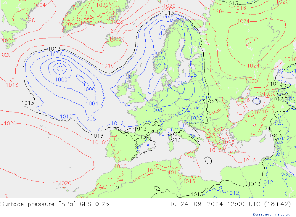 GFS 0.25: Tu 24.09.2024 12 UTC