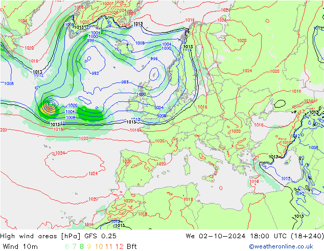 Sturmfelder GFS 0.25 Mi 02.10.2024 18 UTC