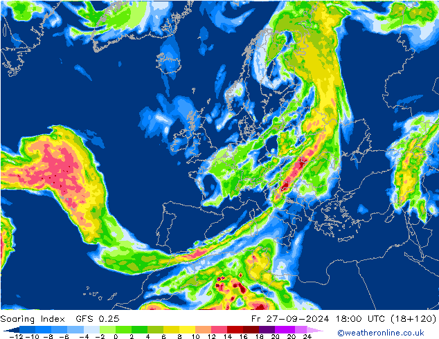 Soaring Index GFS 0.25 pt. 27.09.2024 18 UTC