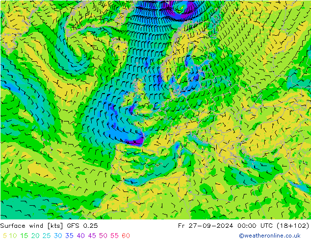  10 m GFS 0.25  27.09.2024 00 UTC