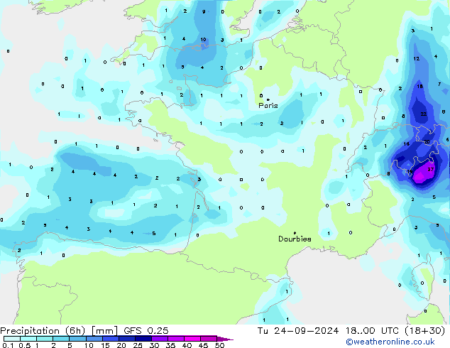 Z500/Regen(+SLP)/Z850 GFS 0.25 di 24.09.2024 00 UTC