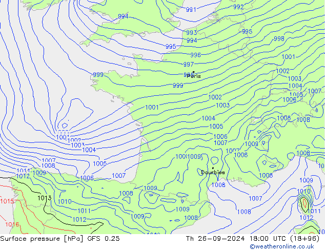 GFS 0.25: jeu 26.09.2024 18 UTC