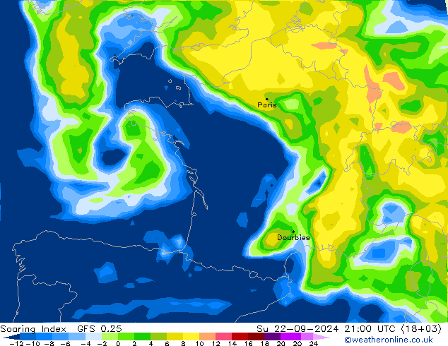 Soaring Index GFS 0.25 Su 22.09.2024 21 UTC